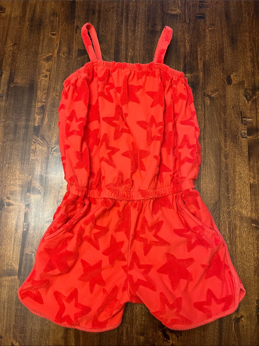 Cat & Jack Patriotic Red Star Terry Romper